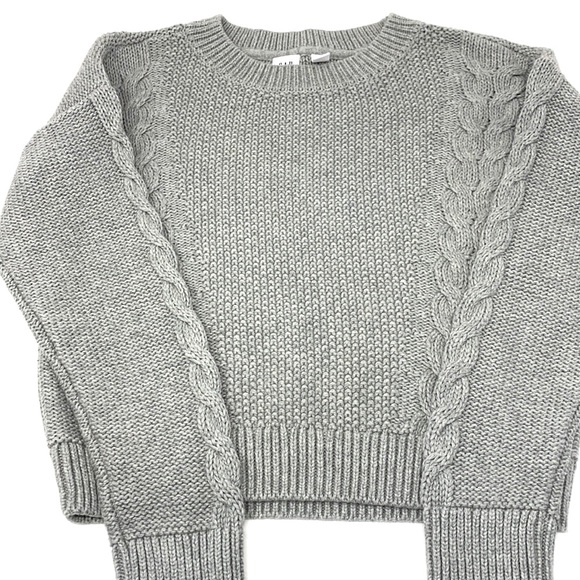 Gab cable knit/woven crewneck sweater. Size:Large - Picture 3 of 4